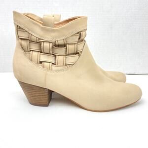 Corso Como Bedford Leather Waffle Weave Ankle Boot Tan Sz 9